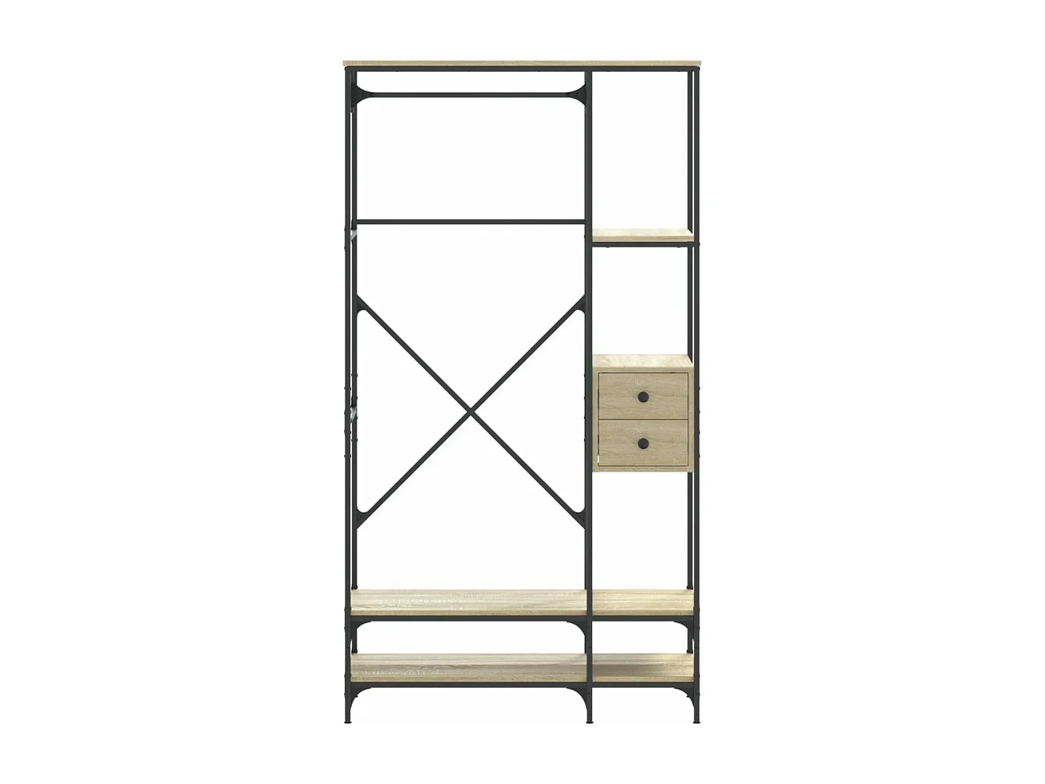 Porte-vêtements avec étagères chêne sonoma bois d'ingénierie