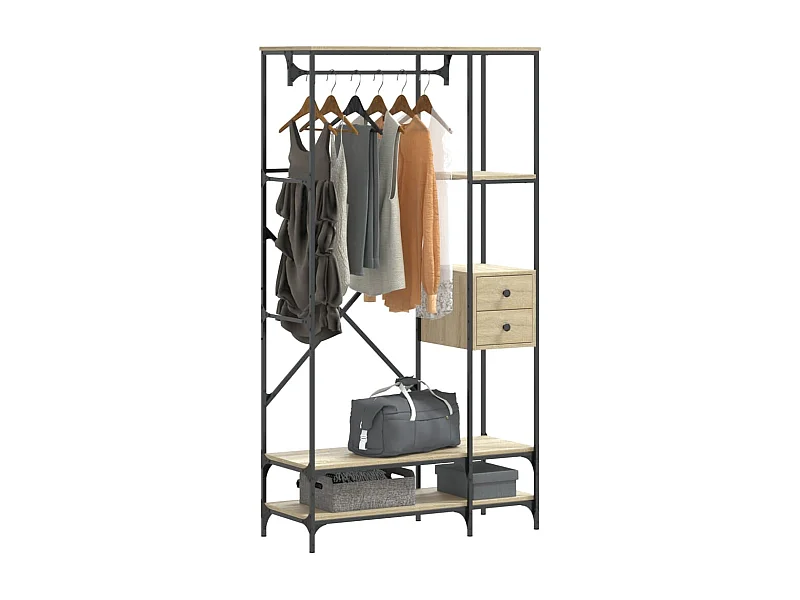 Kledingrek met planken Sonoma eiken parket