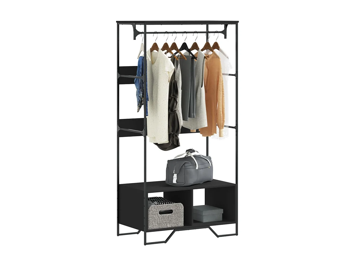 Zwarte kast 90x50x180 cm samengesteld hout