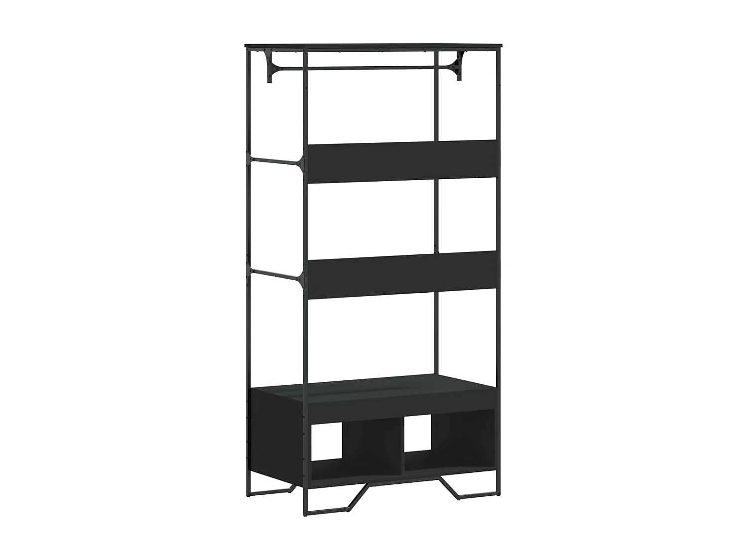 Zwarte kast 90x50x180 cm samengesteld hout