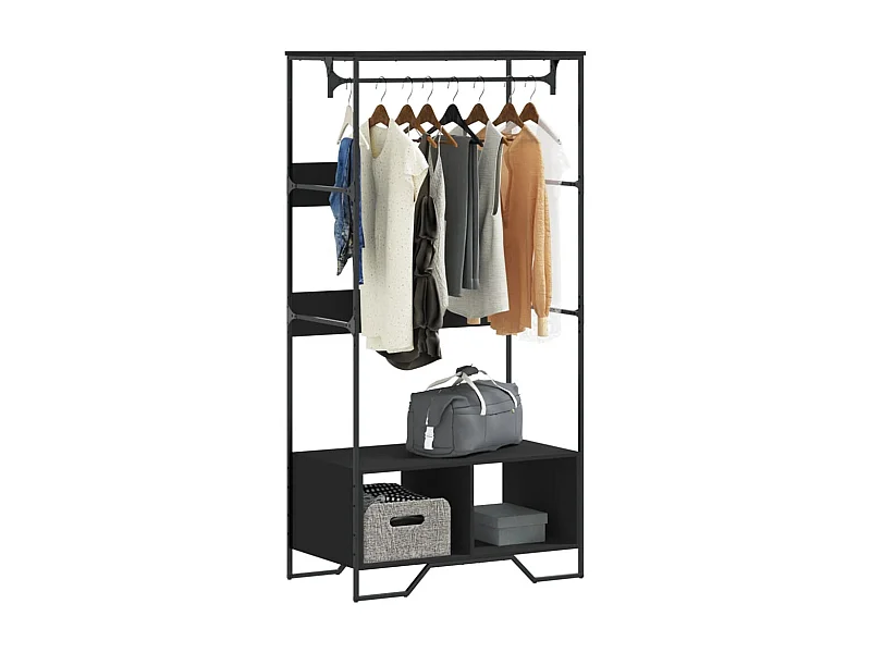 Zwarte kast 90x50x180 cm samengesteld hout