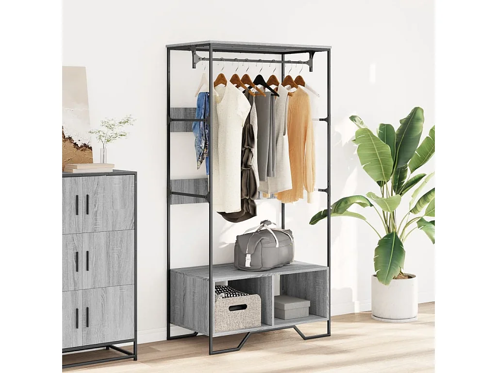 Mueble Sonoma gris 90x50x180 cm madera contrachapada