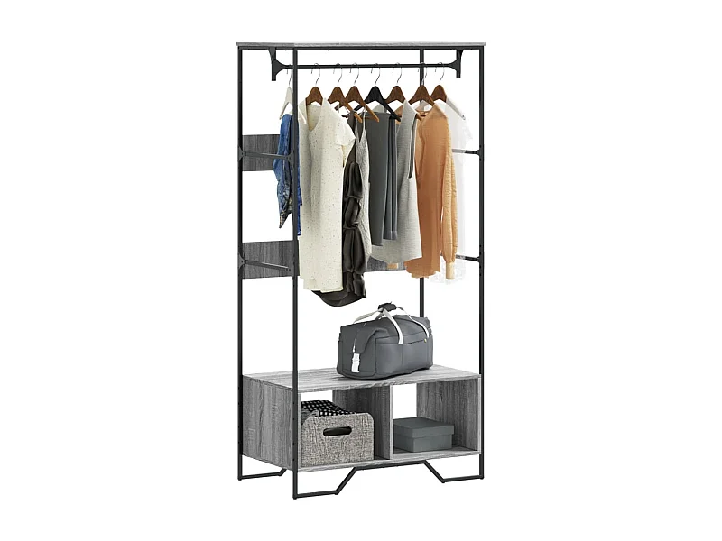 Armoire sonoma gris 90x50x180 cm bois d'ingénierie