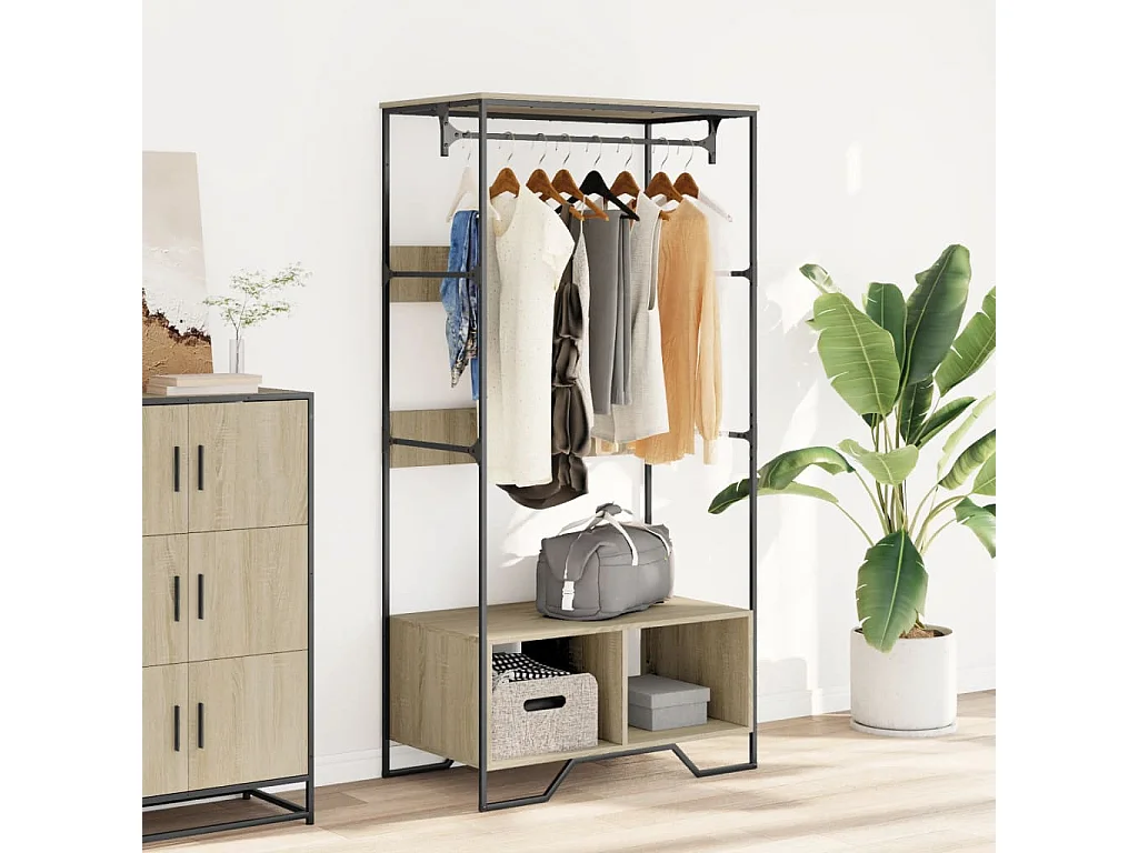 Schrank aus Sonoma-Eiche, 90 x 50 x 180 cm, Holzwerkstoff