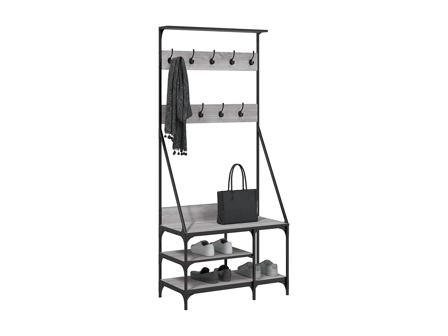 Kleiderständer und Schuhaufbewahrung Sonomagrau