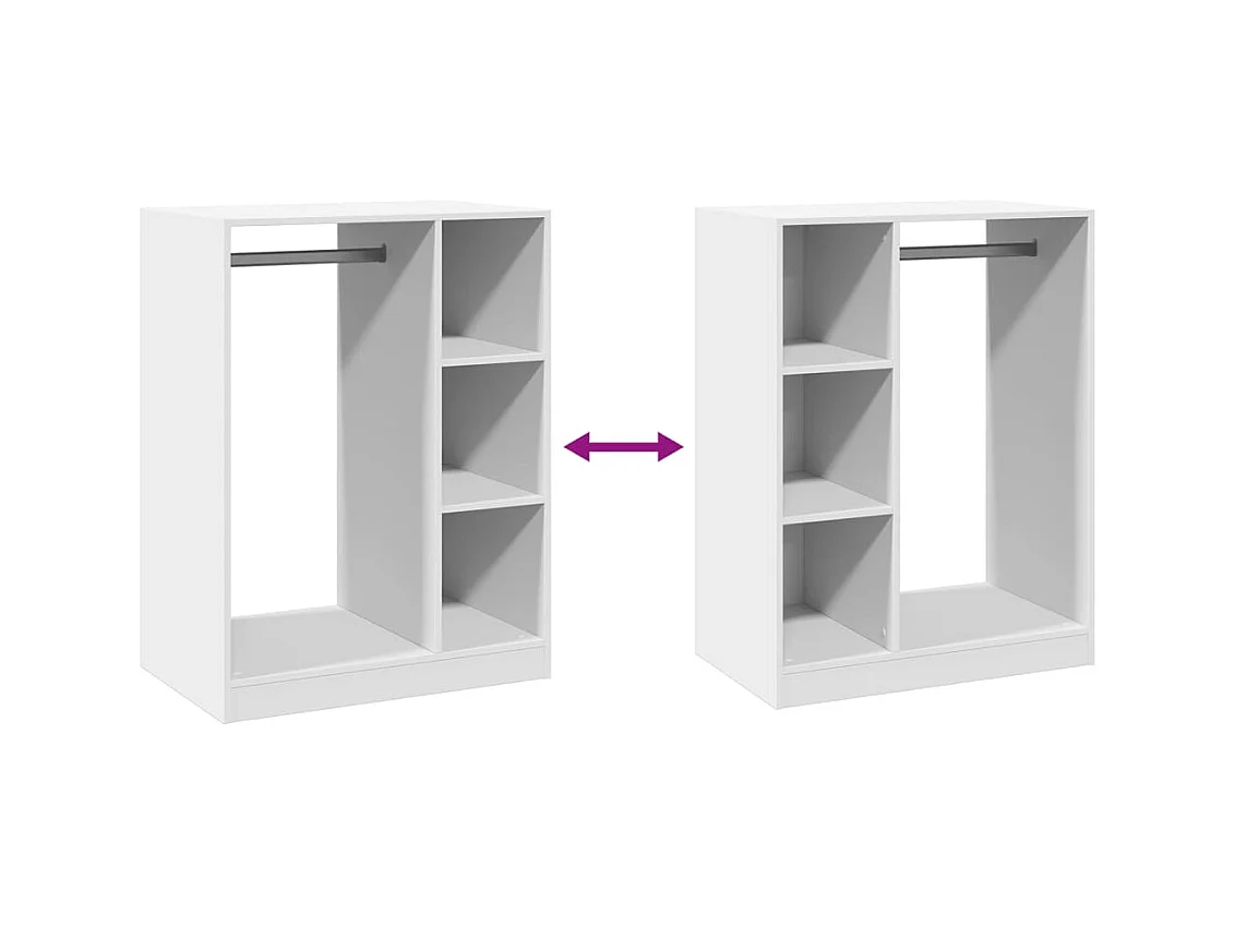 Armadio bianco 77x48x102 cm in derivati del legno