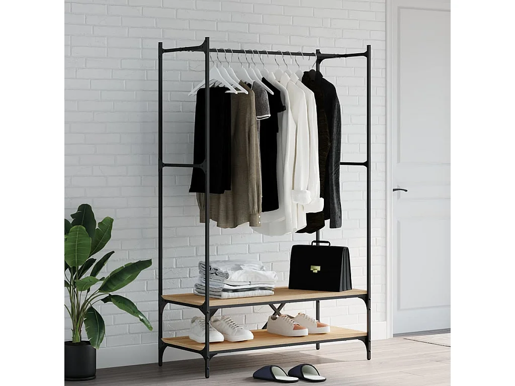 Kledingrek met planken Sonoma eiken parket