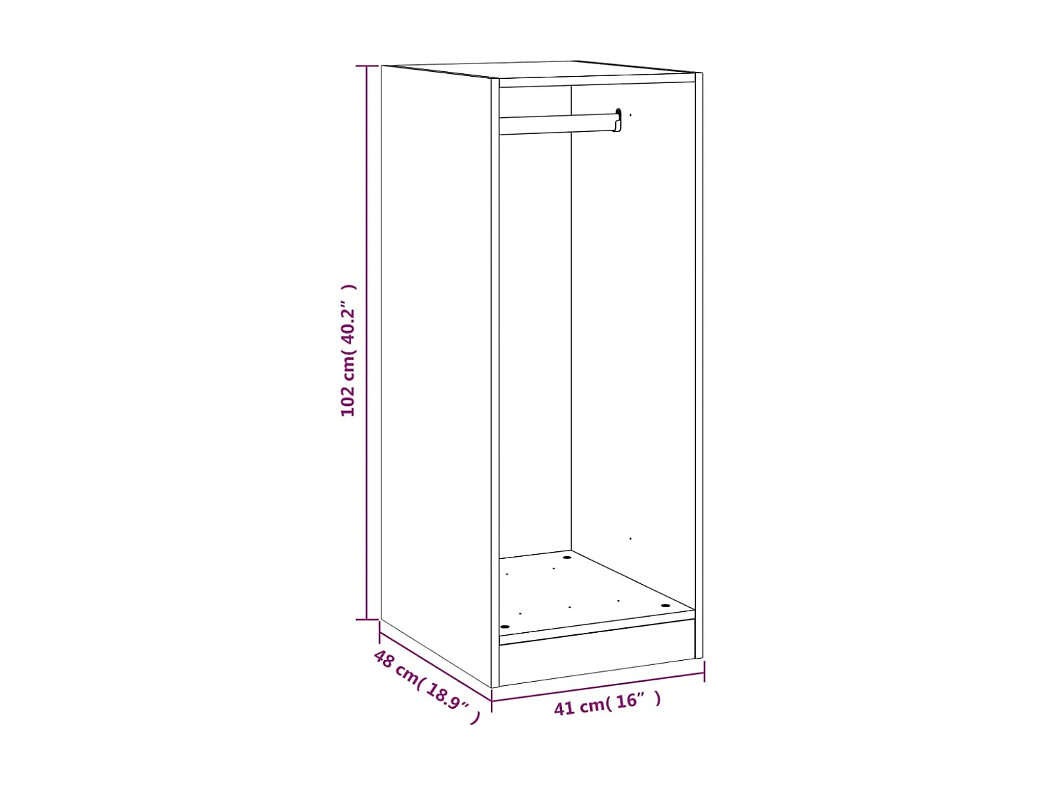 Garde-robe chêne fumé 48x41x102 cm bois d'ingénierie