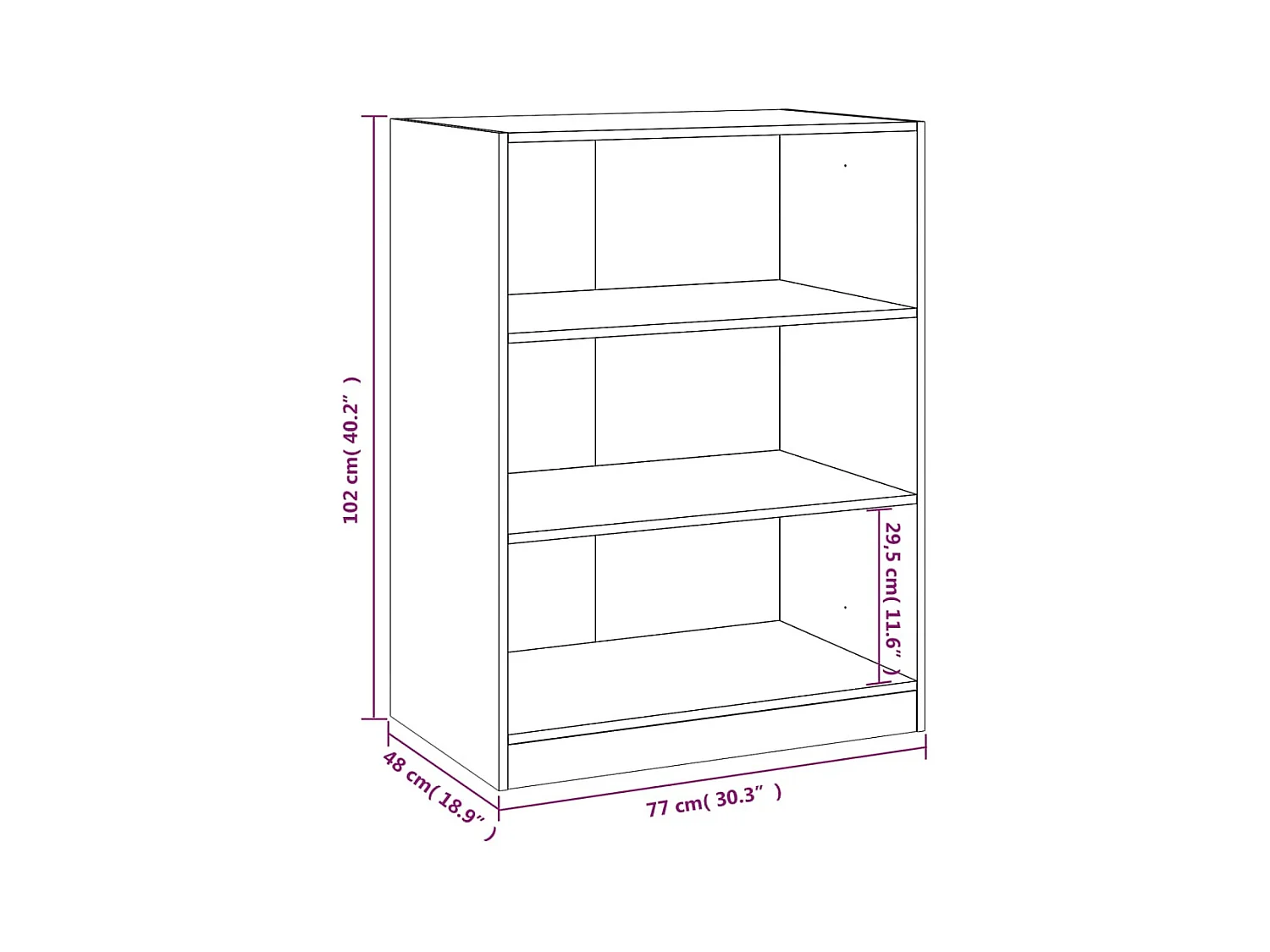 Sonoma eiken kledingkast 77x48x102 cm samengesteld hout