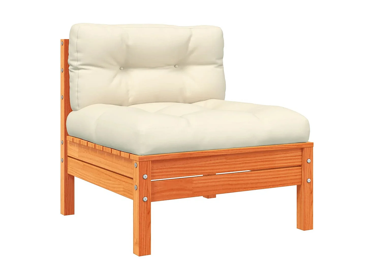 Set Divani Giardino 6pz con Cuscini Marrone Cera Massello Pino