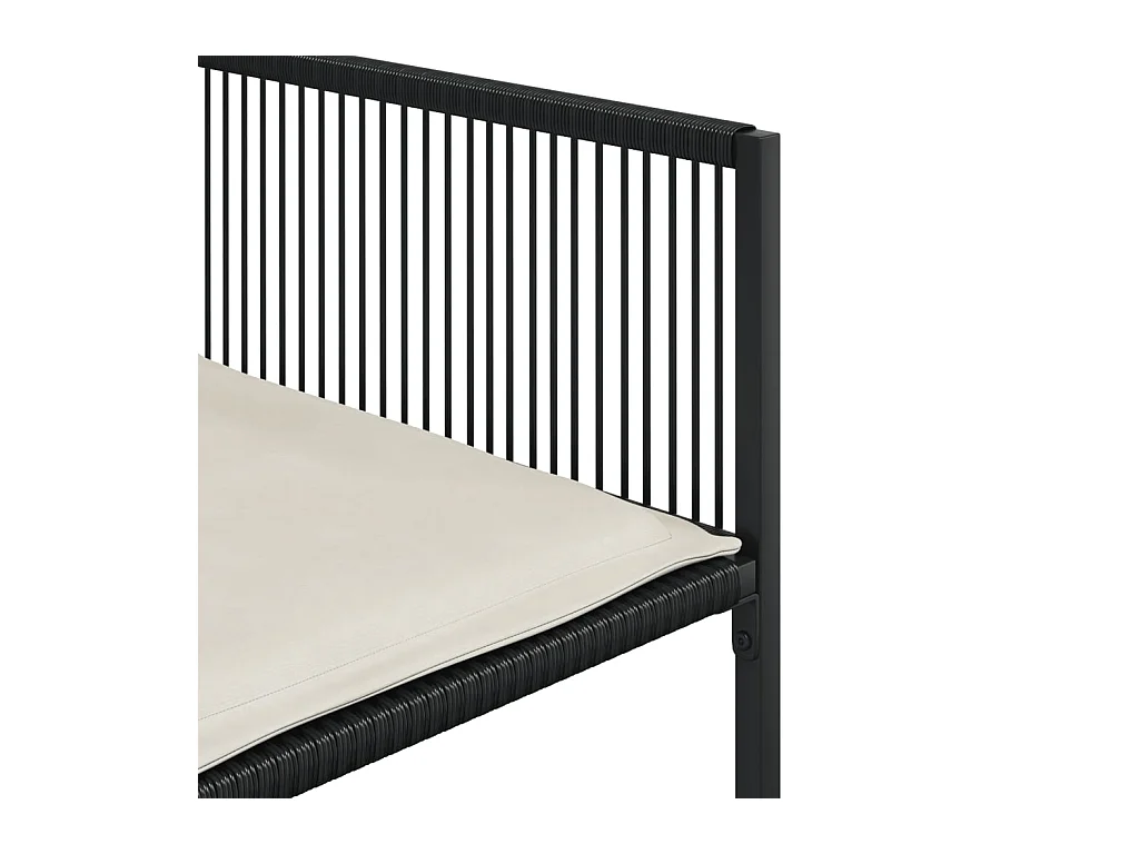 13 pcs conjunto de jantar p/jardim com almofadões vime PE preto