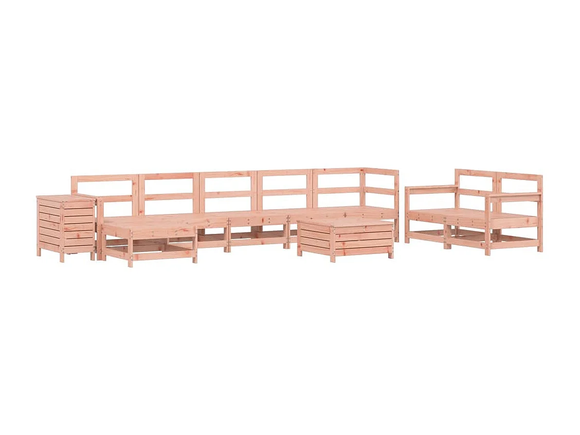 Set Divani da Giardino 10 pz in Legno Massello Abete Douglas