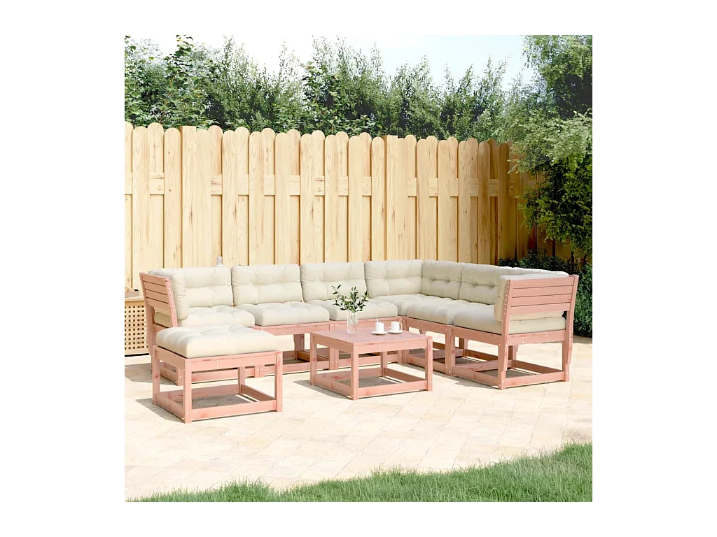 Set Divani Giardino 7 pz con Cuscini Legno Massello di Douglas