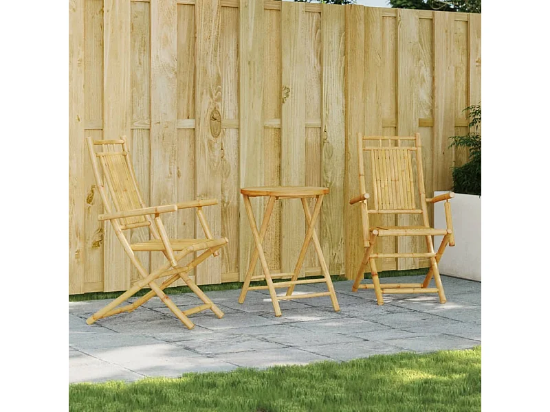 3-tlg. Bistro-Set Bambus