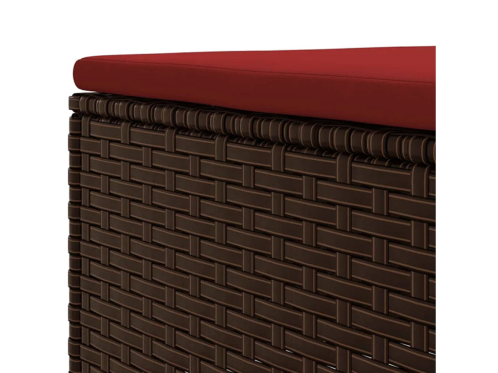 Set Mobili da Giardino 4 pz con Cuscini in Polyrattan Marrone