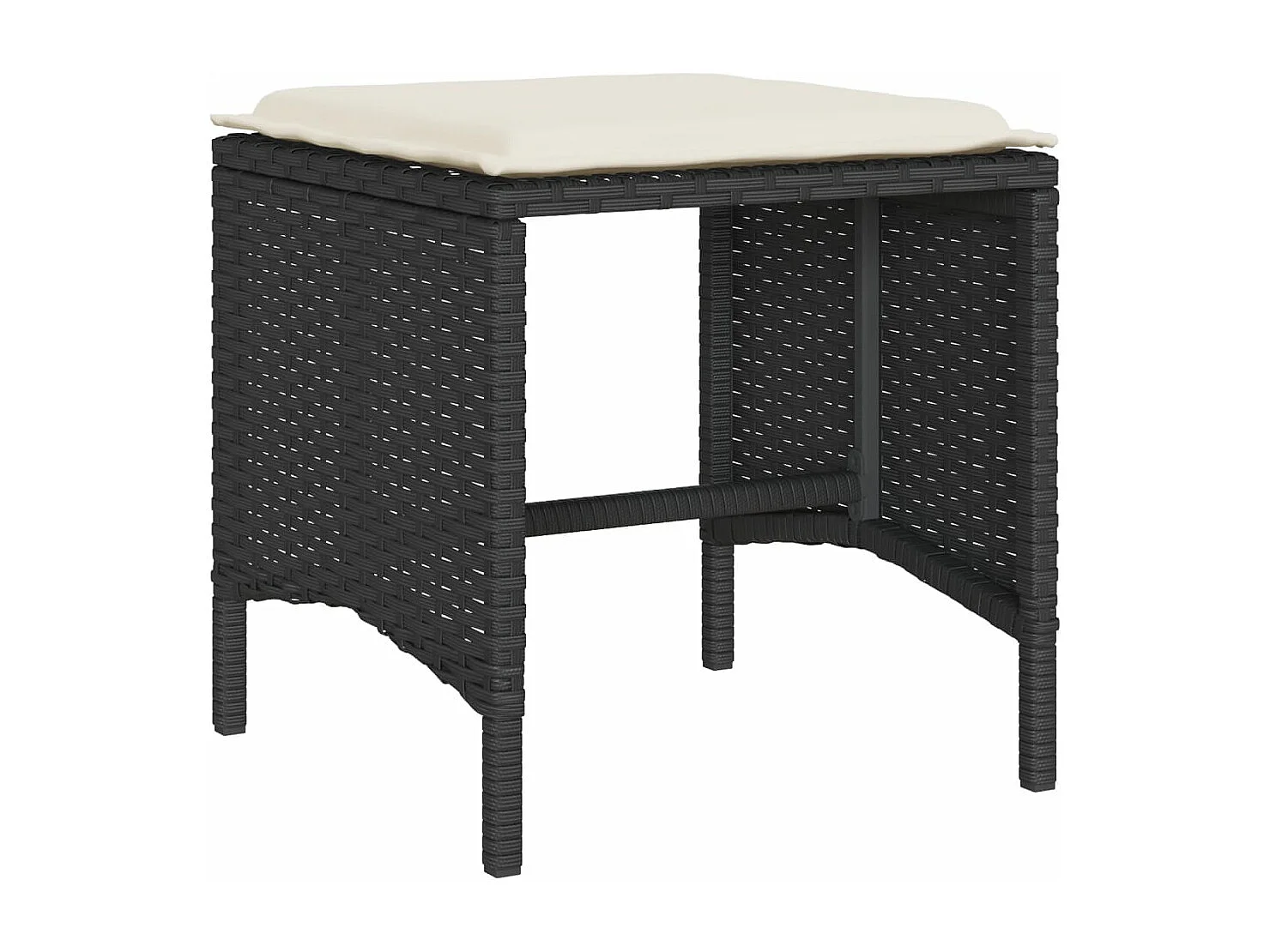 Salon de jardin 6 pcs avec coussins noir résine tressée