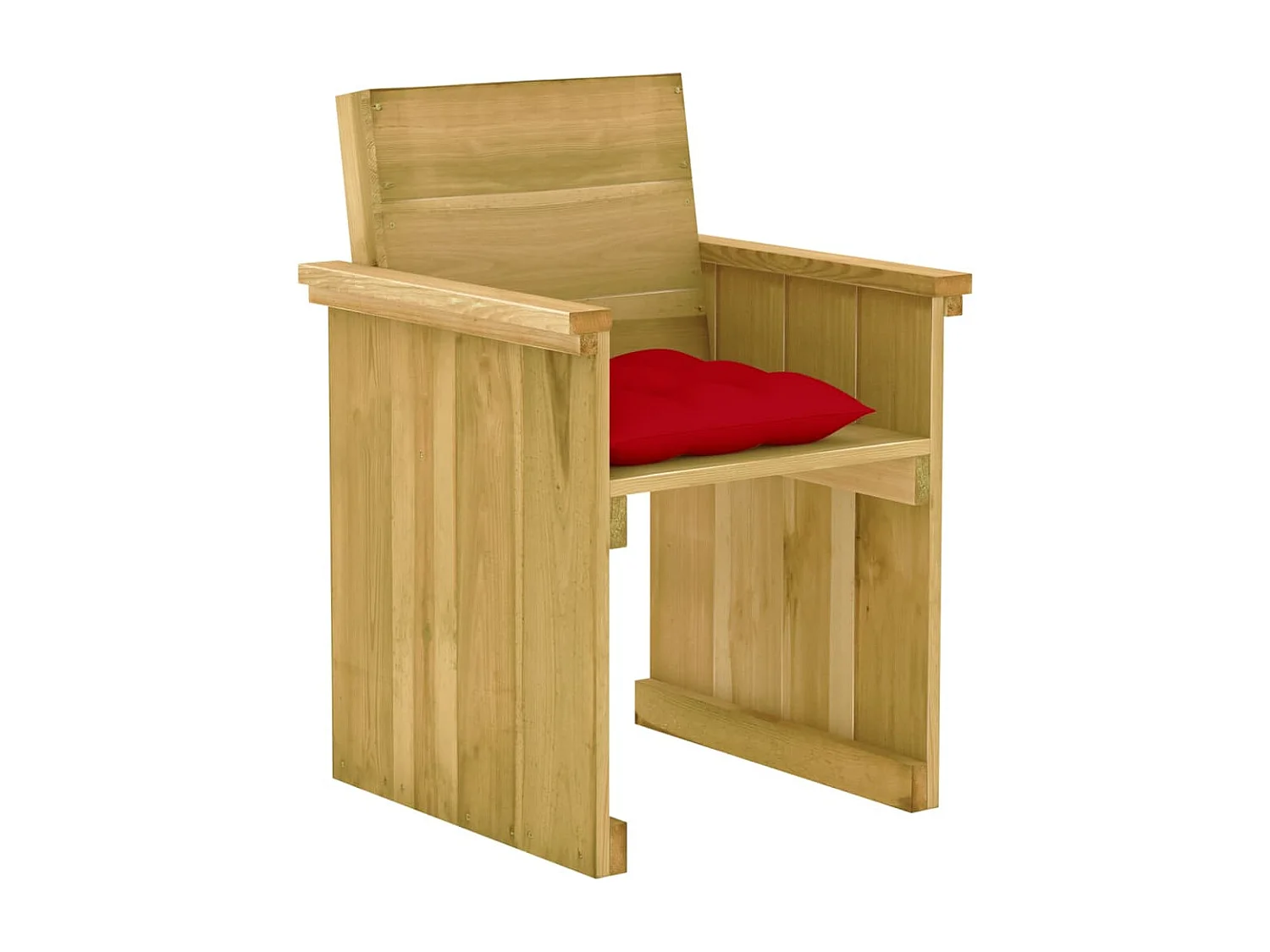 Comedor de jardín 7 pzas con cojines madera de pino impregnada