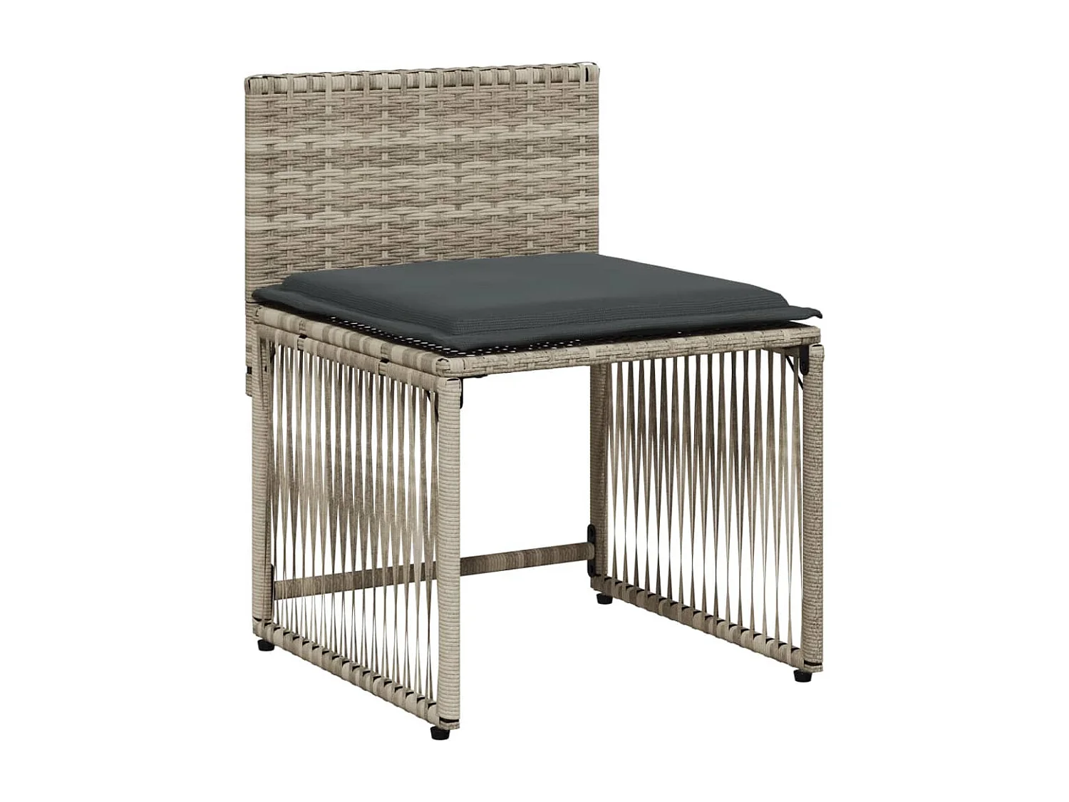 Ensemble à manger de jardin et coussins 7 pcs gris clair rotin