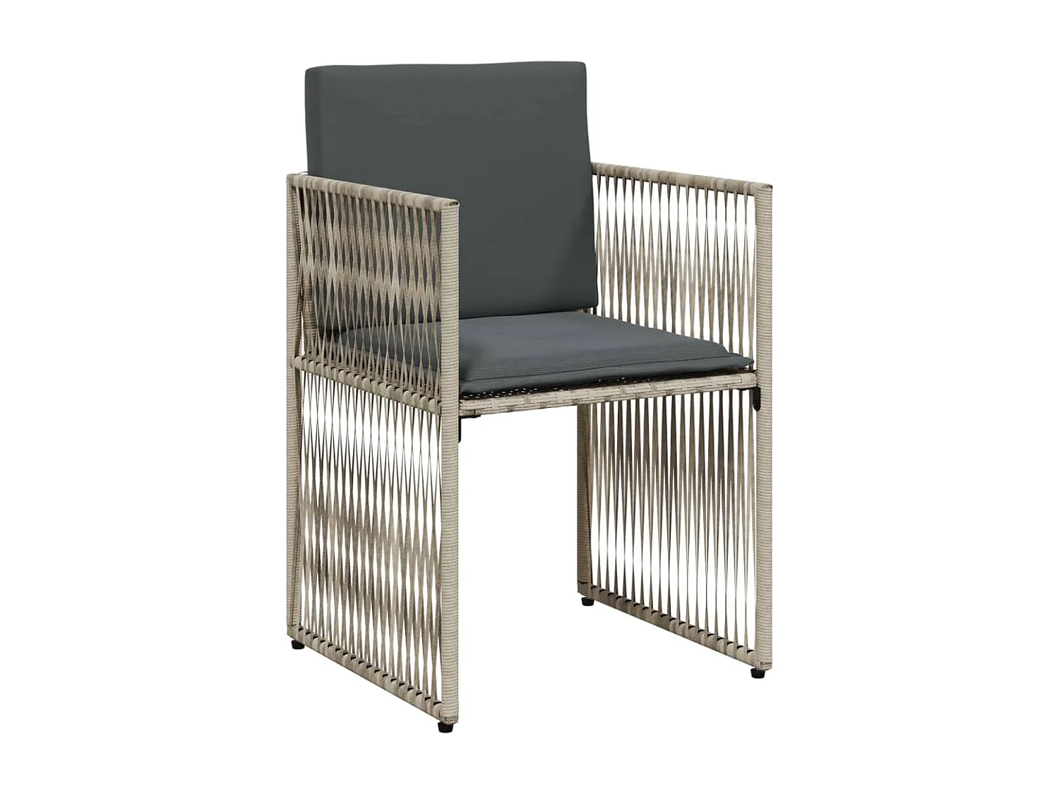 Ensemble à manger de jardin et coussins 7 pcs gris clair rotin