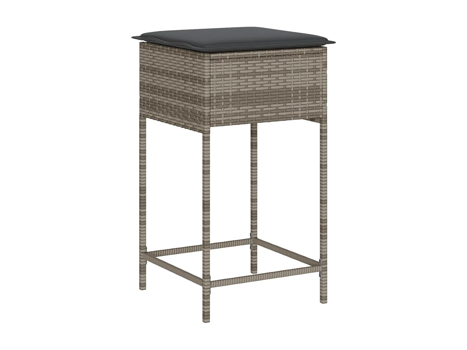 Ensemble de bar de jardin 5 pcs avec coussins gris poly rotin