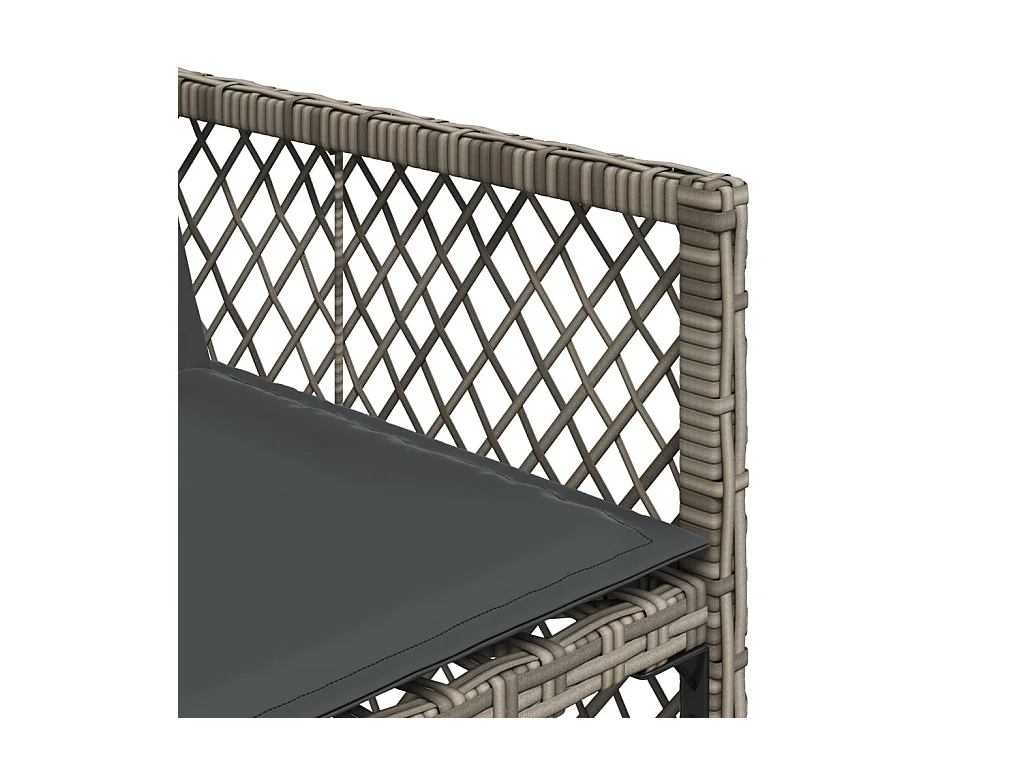 7-delige Tuinset met kussens poly rattan grijs