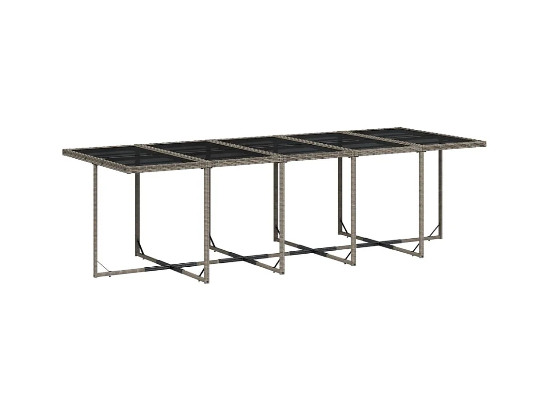 15-delige Tuinset met kussens poly rattan grijs