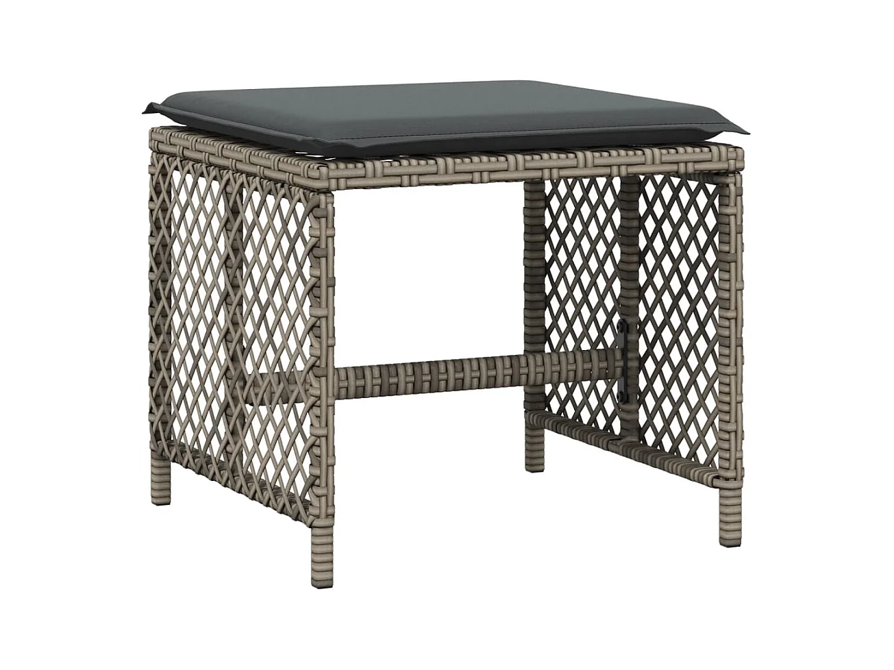 15-delige Tuinset met kussens poly rattan grijs