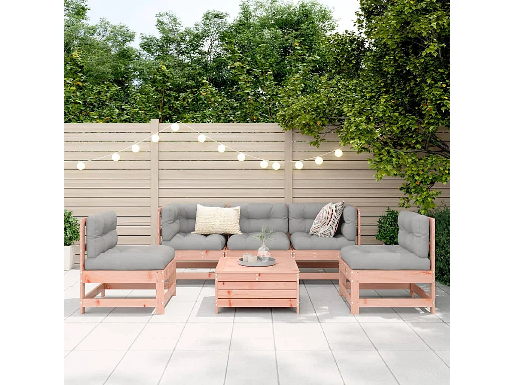 6-tlg. Garten-Sofagarnitur Massivholz Douglasie