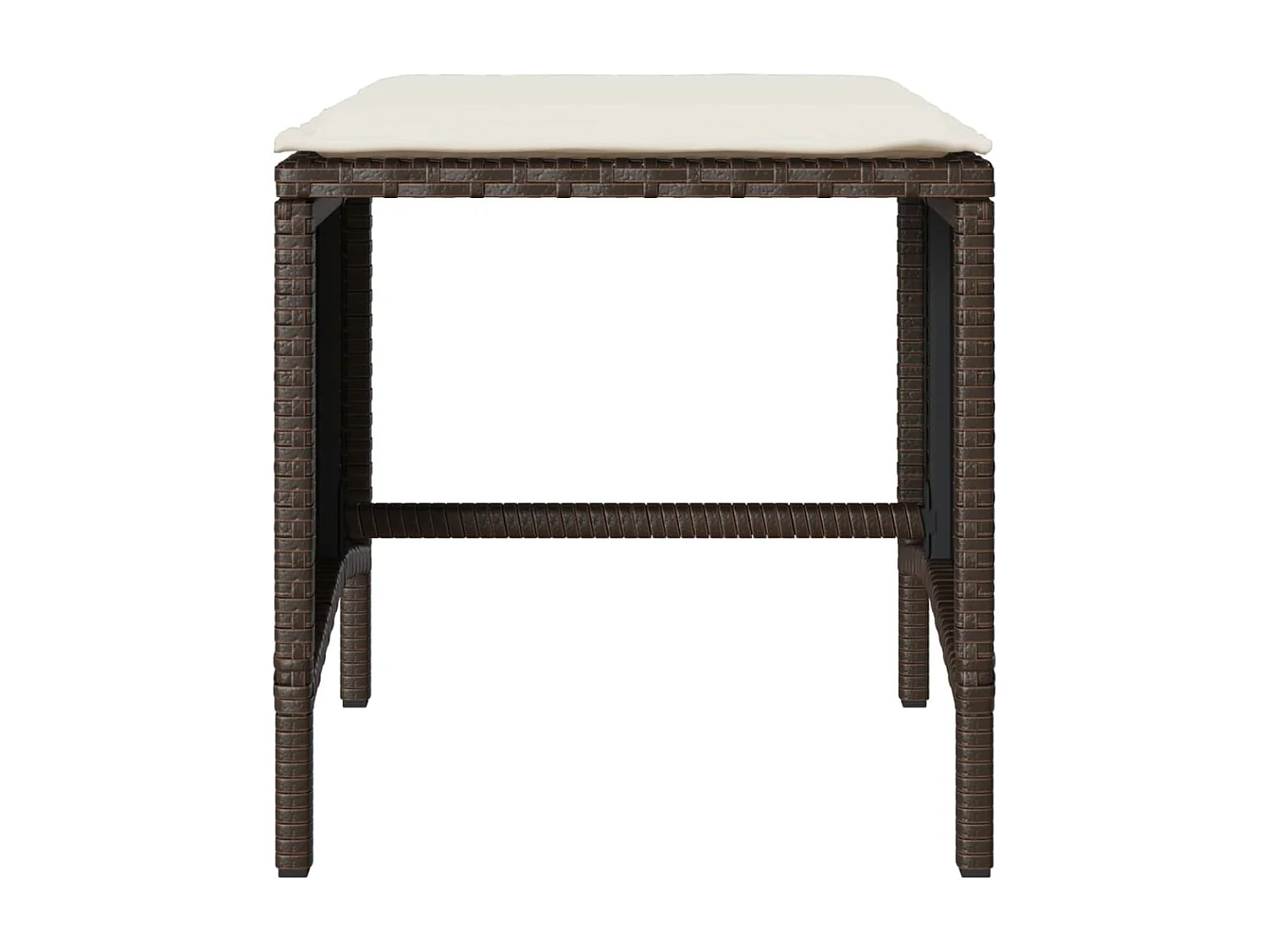 Set de sofás de jardín 4 pzas y cojines ratán sintético marrón