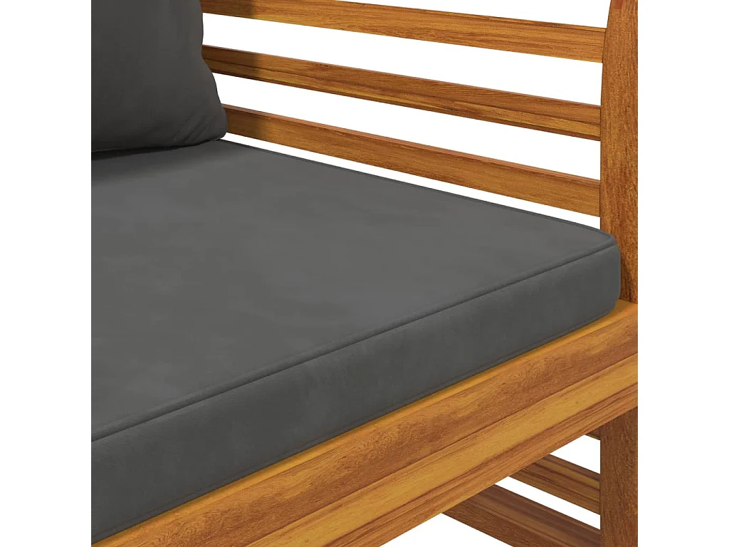 3-tlg. Garten-Lounge-Set mit Kissen Massivholz Akazie