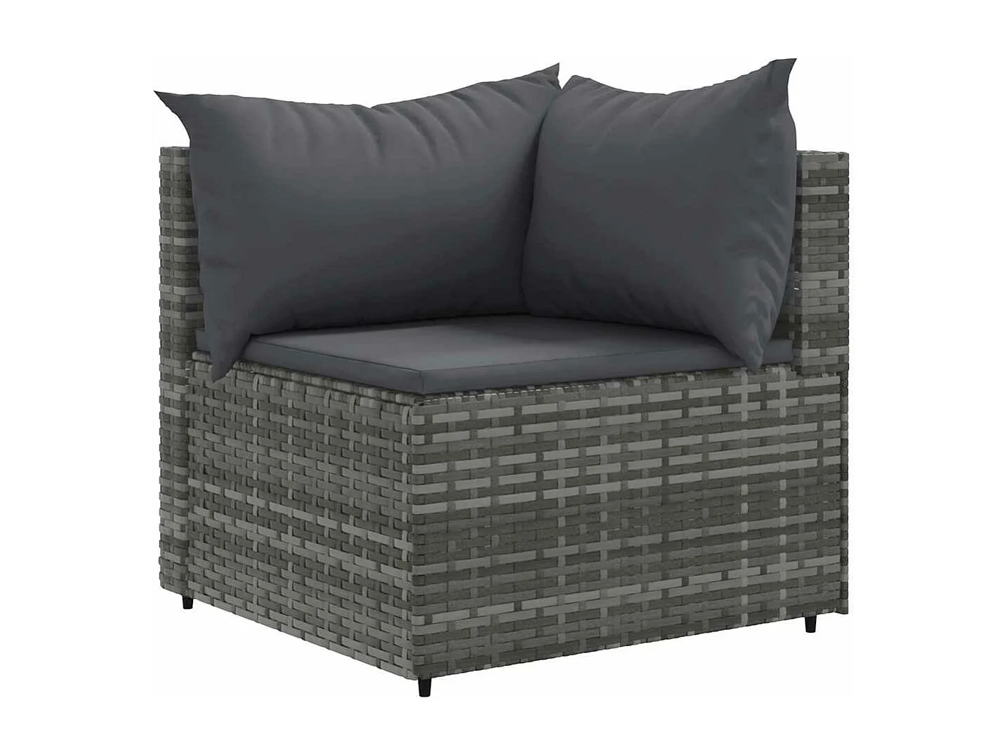 Set Divani da Giardino 6 pz con Cuscini in Polyrattan Grigio
