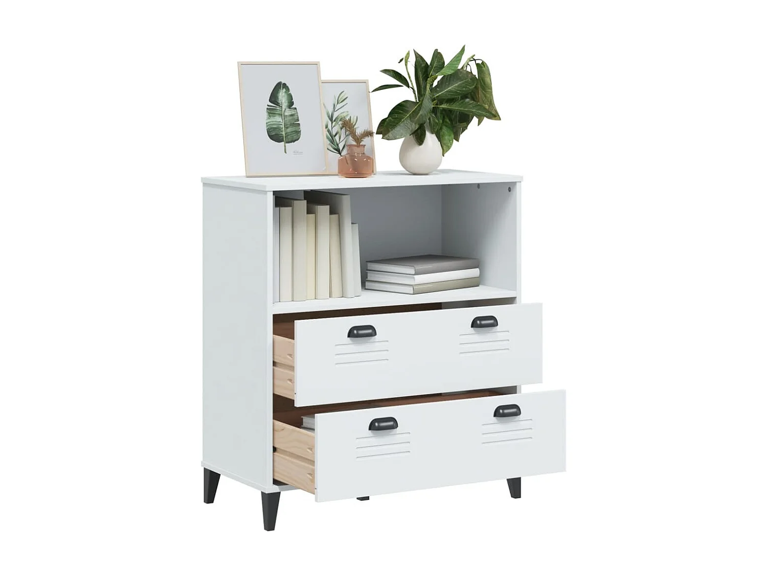 Libreria VIKEN Bianca 80x40x80 cm in Legno Multistrato