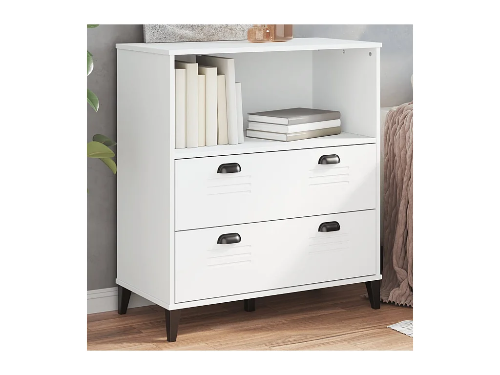 Libreria VIKEN Bianca 80x40x80 cm in Legno Multistrato
