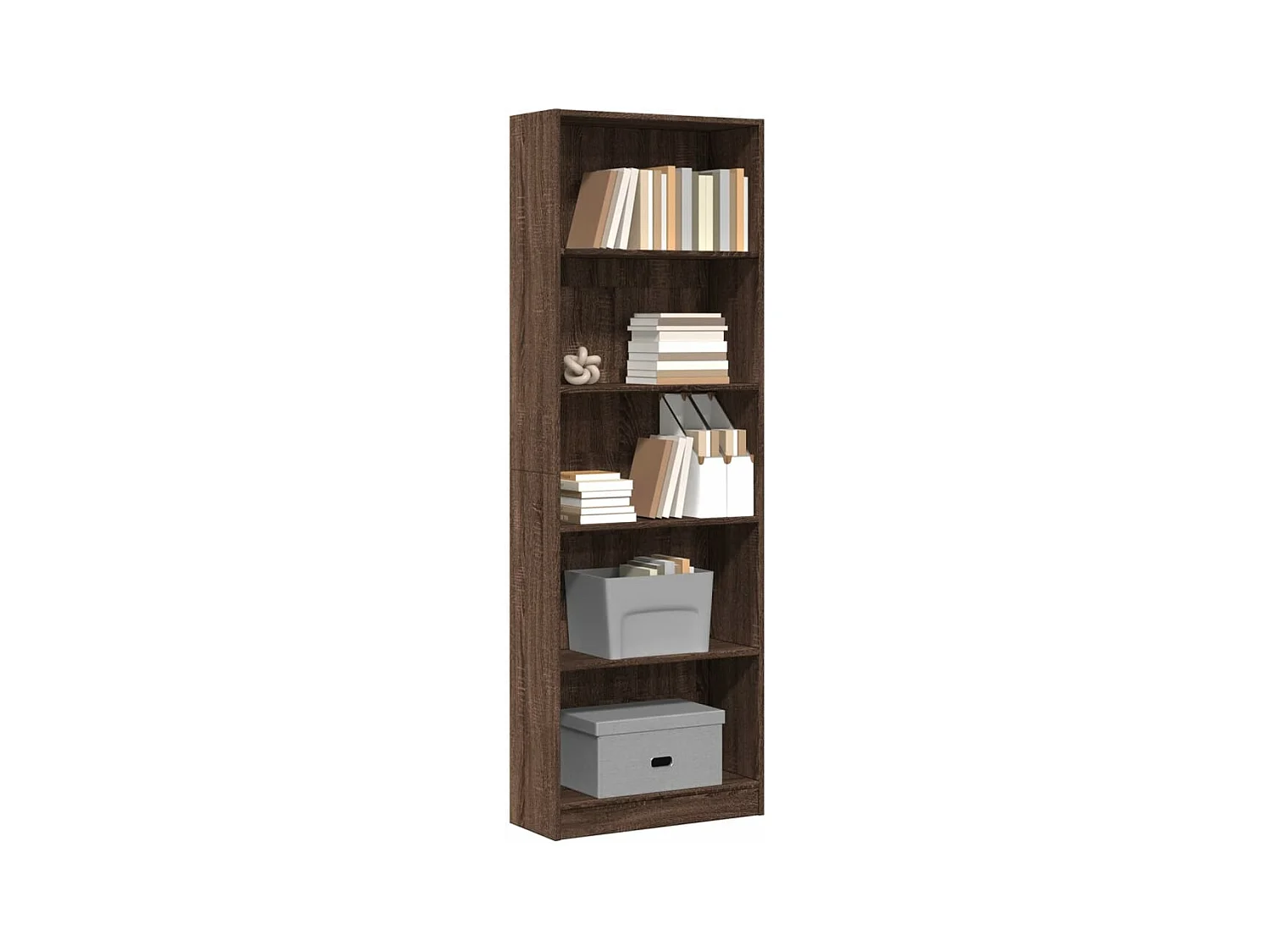 Libreria Rovere Marrone 60x24x176 cm in Legno Multistrato