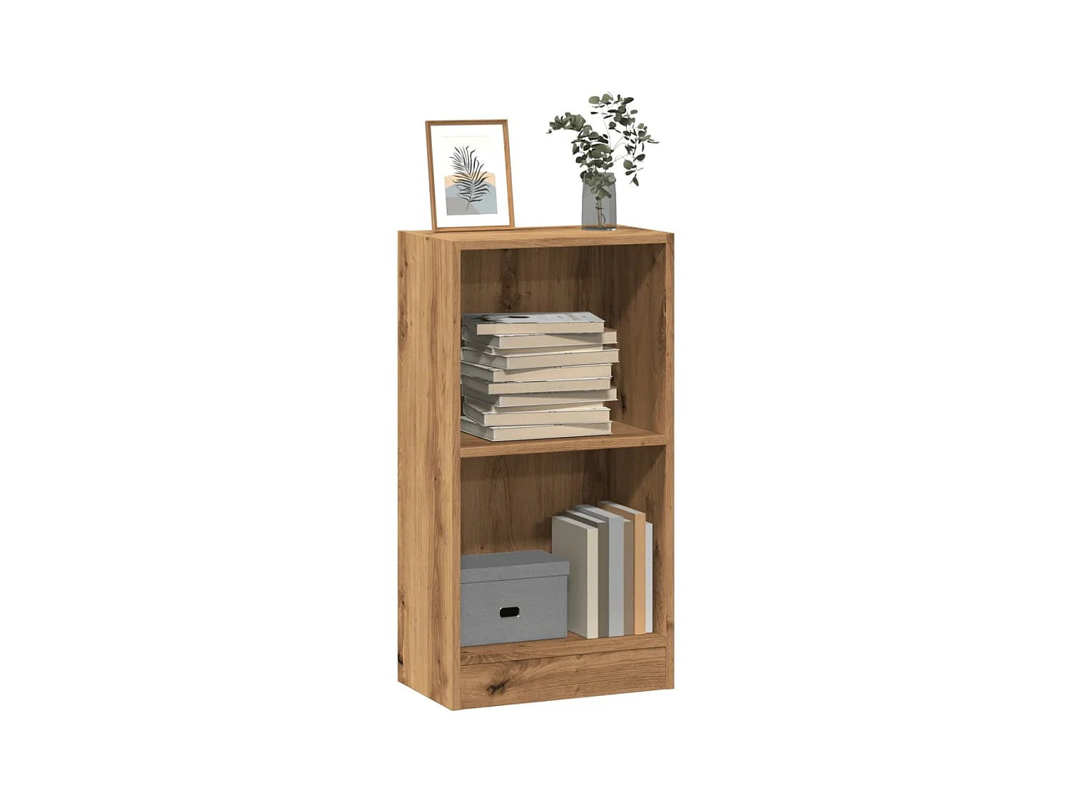 Boekenkast 40x24x76 cm bewerkt hout artisanaal eikenkleurig