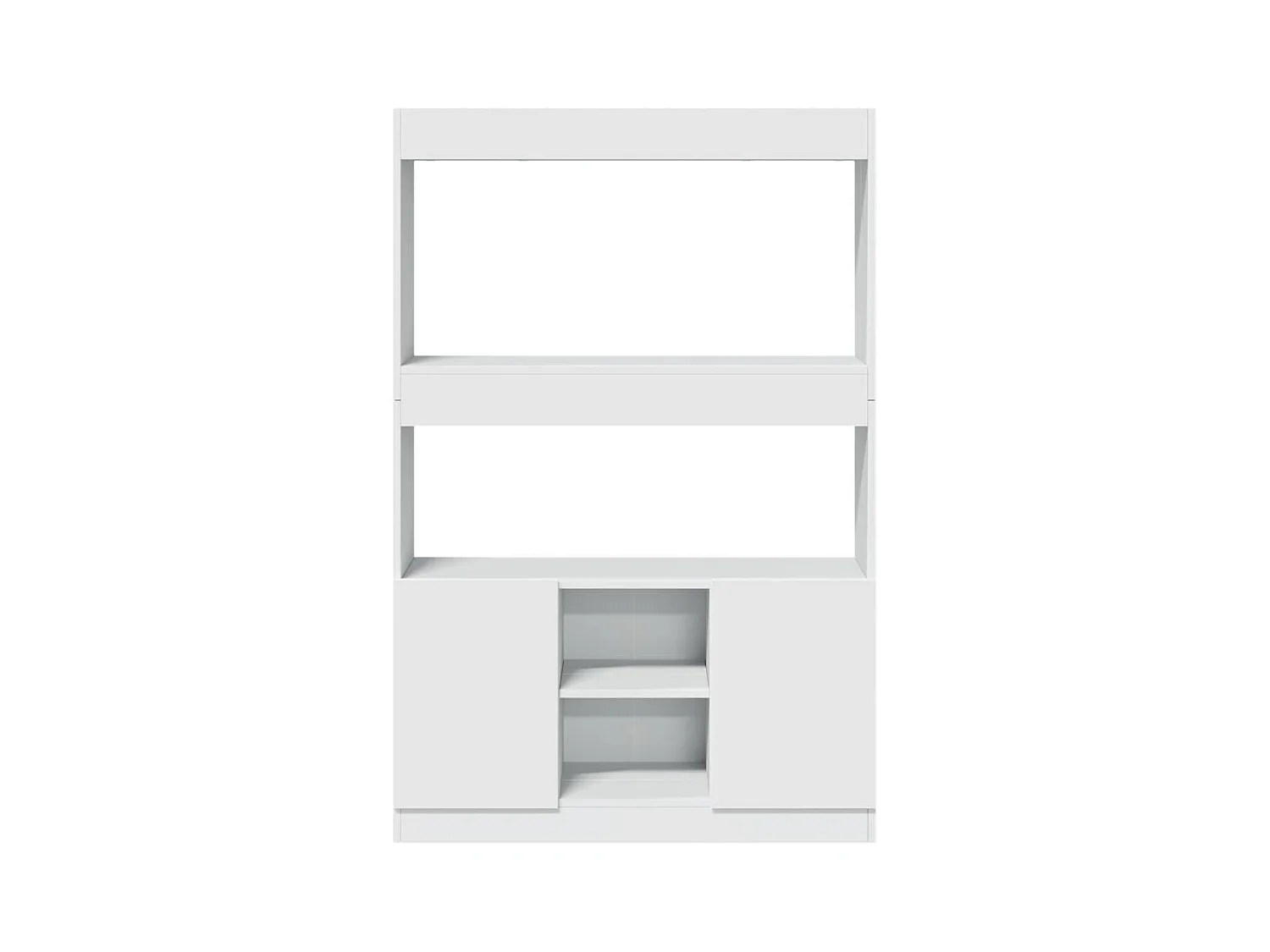 Buffet haut blanc 92x33x140 cm bois d'ingénierie