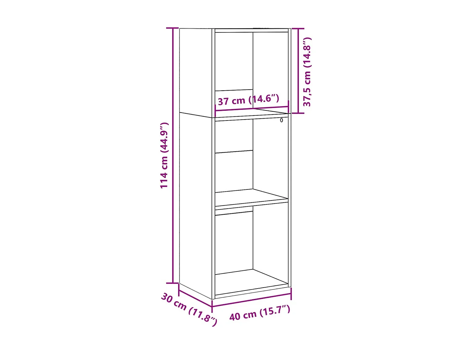 Bibliothèque chêne fumé 40x30x114 cm bois d'ingénierie