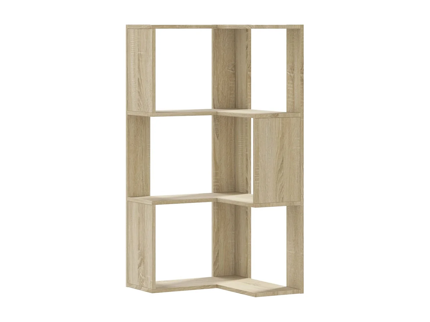 Estantería de esquina 3 niveles madera roble Sonoma 50x50x102cm