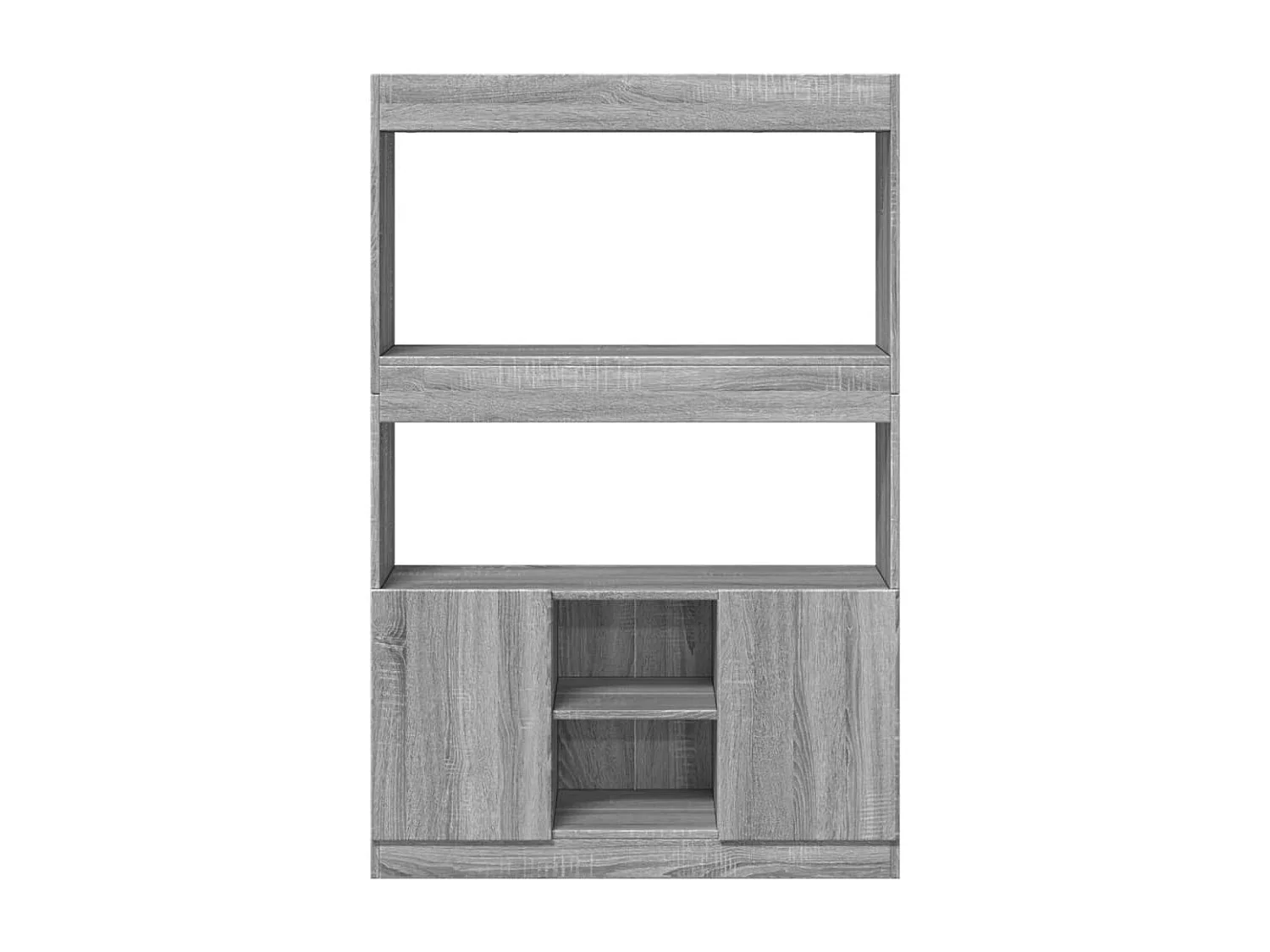 Bibliothèque gris béton 132x29x141,5 cm bois d'ingénierie