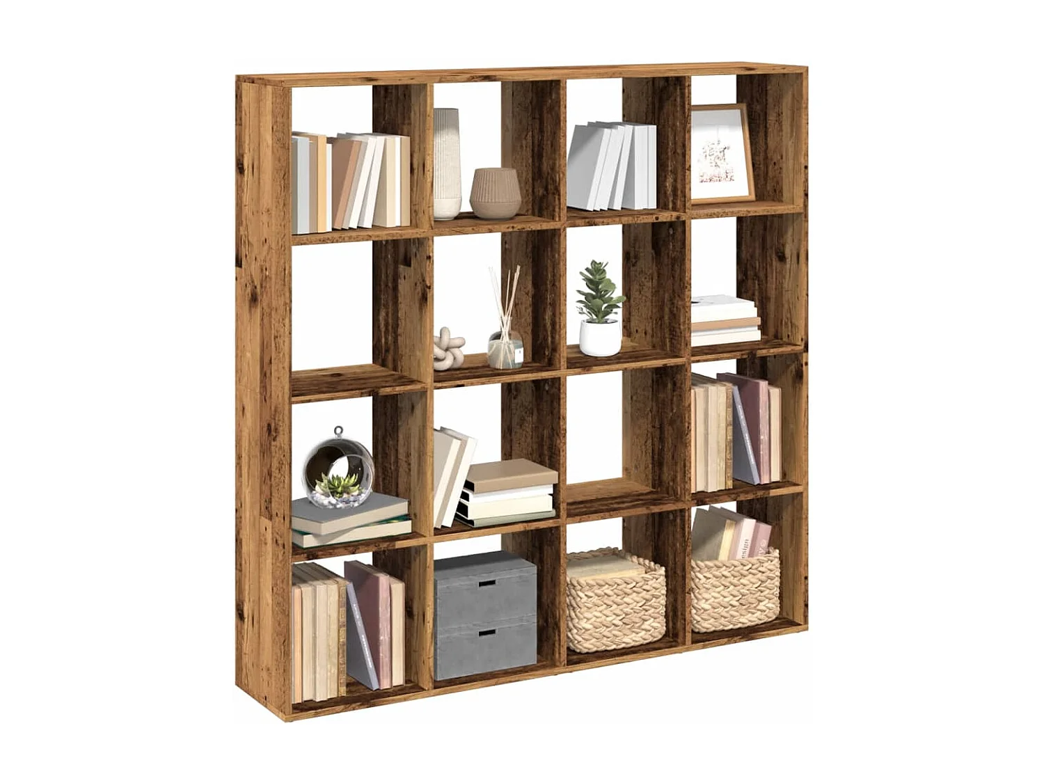 Libreria Legno Antico 137,5x29x137,5 cm in Legno Multistrato
