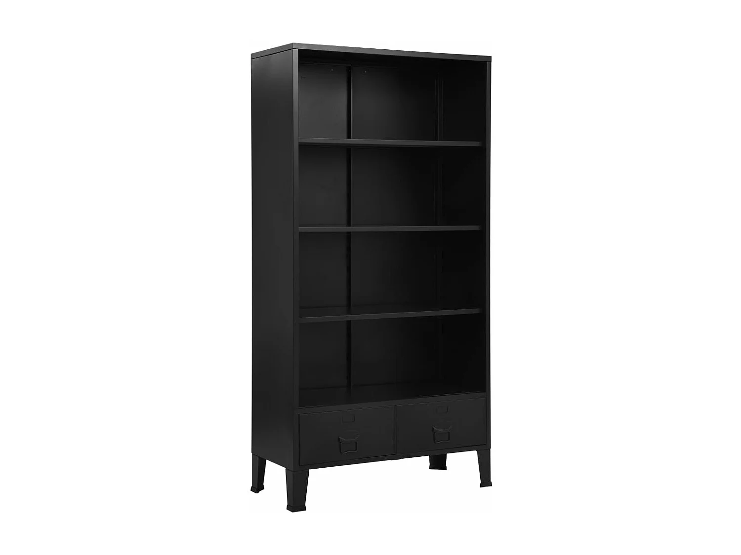 Bücherregal Industrie-Stil Schwarz 90x40x180 cm Stahl