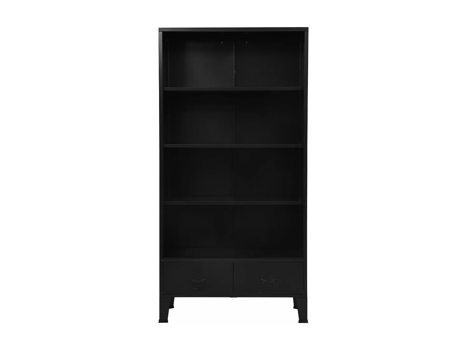 Bücherregal Industrie-Stil Schwarz 90x40x180 cm Stahl