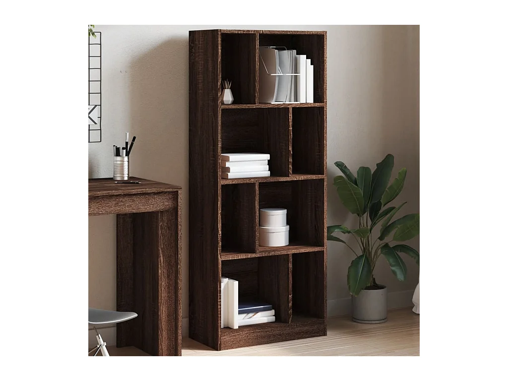 Bibliothèque chêne marron 57x28,5x141 cm bois d'ingénierie