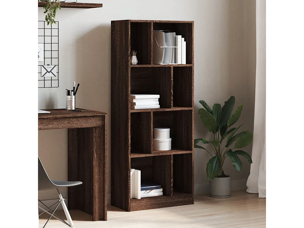 Bibliothèque chêne marron 57x28,5x141 cm bois d'ingénierie