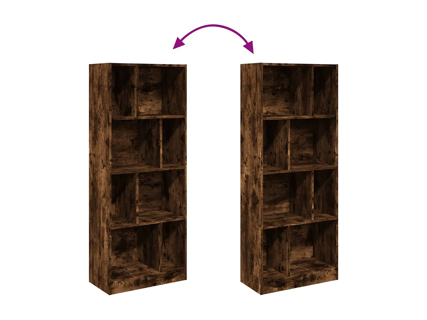 Bibliothèque chêne marron 57x28,5x141 cm bois d'ingénierie