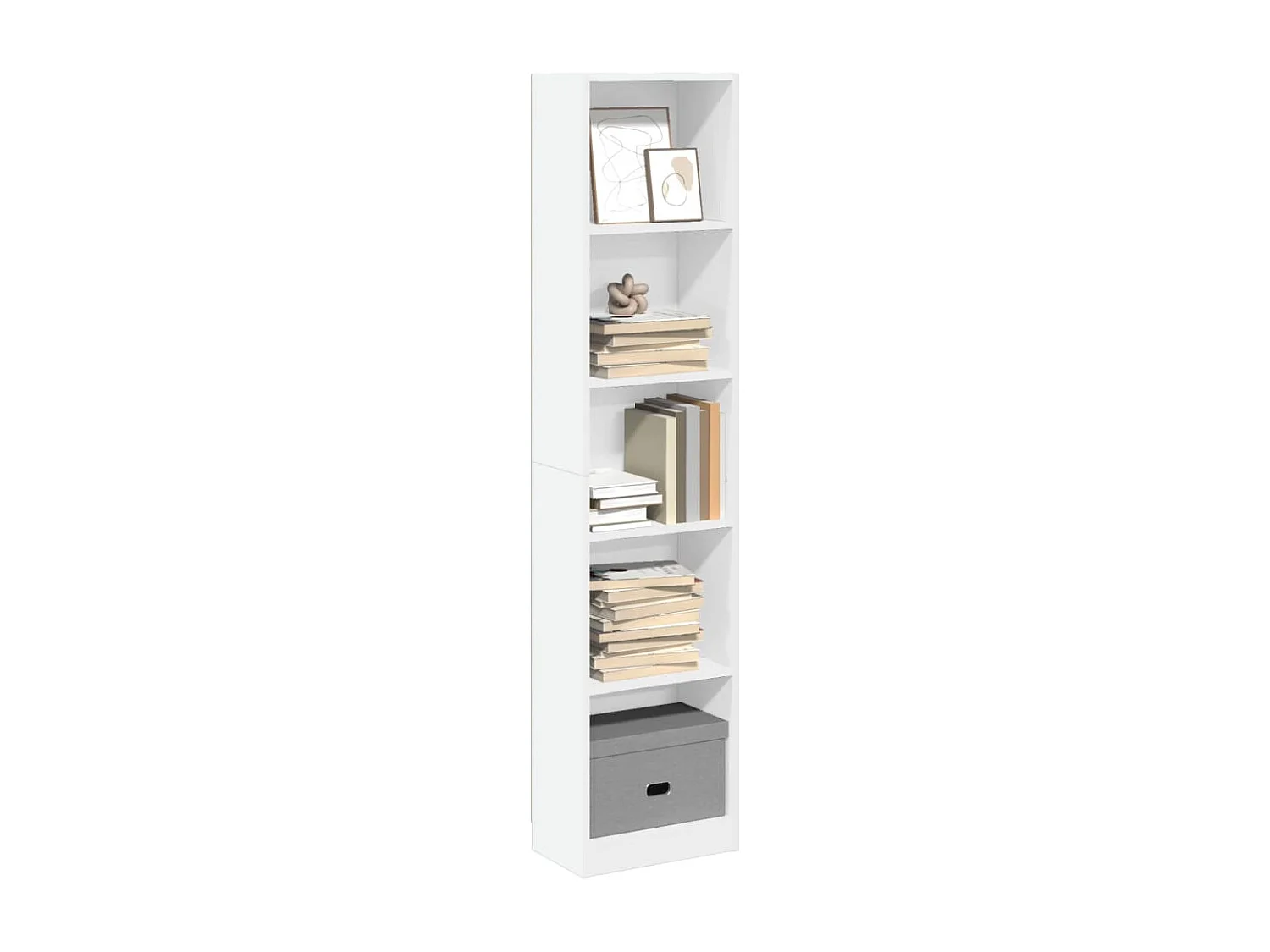 Libreria Bianca 40x24x176 cm in Legno Multistrato