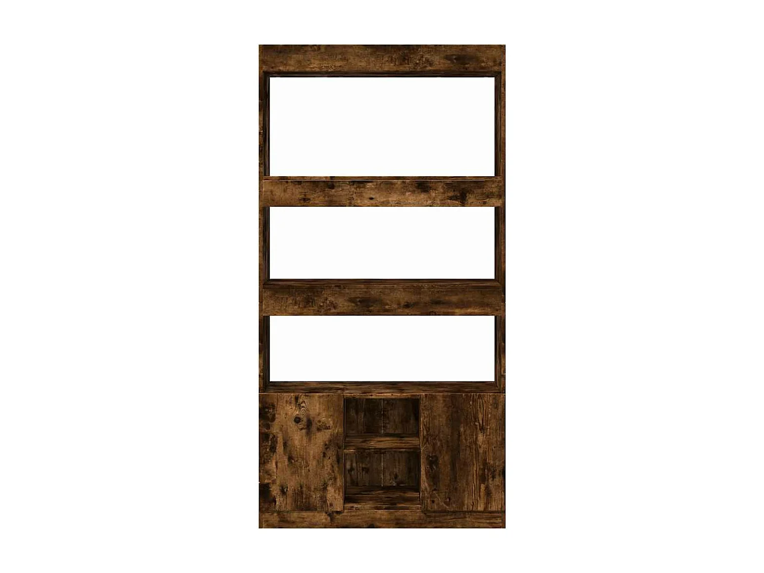 Buffet haut chêne fumé 92x33x180 cm bois d'ingénierie