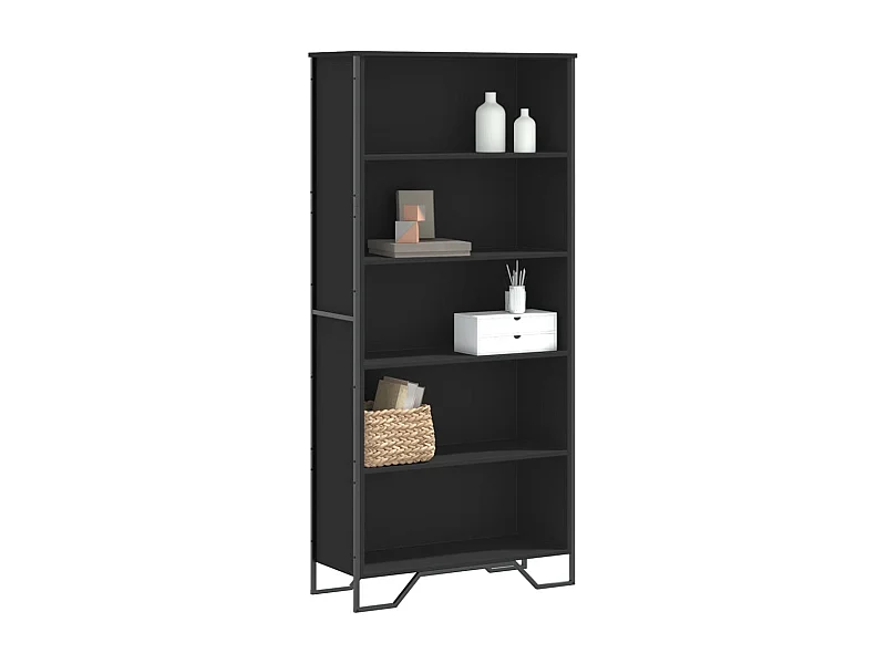 Libreria Nera 80x31x169 cm in Truciolato