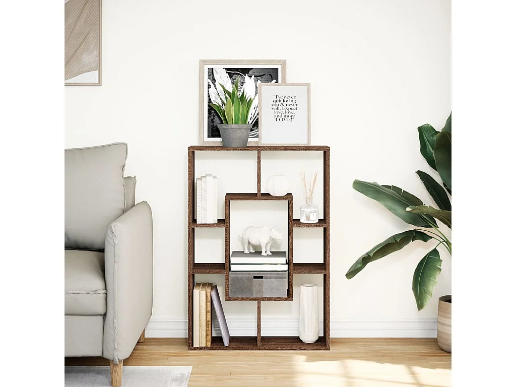 Libreria Rovere Marrone 63x20x90 cm in Truciolato