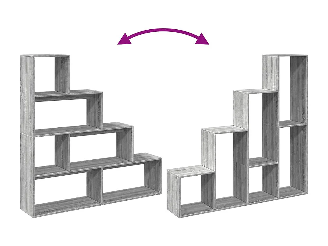 Bibliothèque sonoma gris 60x24x143 cm bois d'ingénierie
